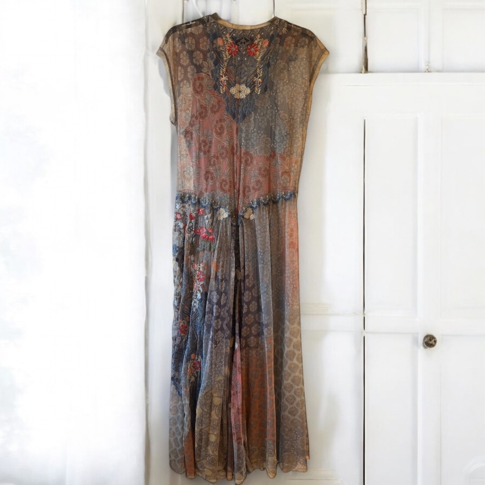 Johnny Was Blue Floral Dress